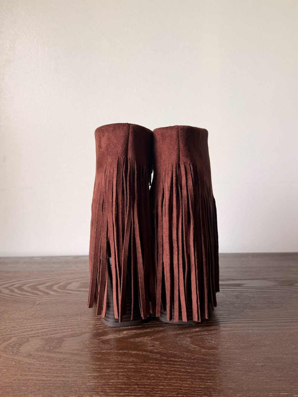 Faux Suede Fringe Booties - Picture 3 of 8